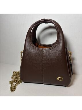 Coach Lana 19 Mini Brass/Maple Pebble Leather Crossbody Bag